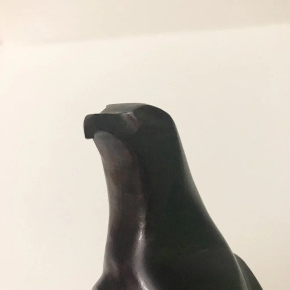 Vintage Hand Carved  Eagle Bird Hawk Wooden Statue 5.5 Inch Tall - Picture 6 of 14